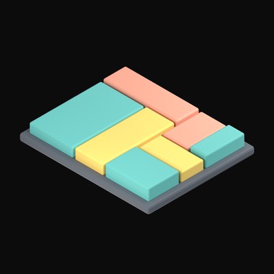 Treemap Block Chart - 3D icon from Data and Analytics 3D Icons