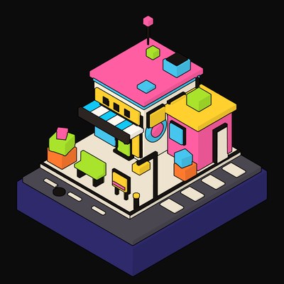 Neo Brutalist High Street Icons - 12 Illustration assets