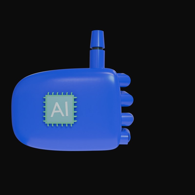 Blue Thumbs Up Robot Hand 3D Icon - 3D icon from Robot Hand Gestures 3D Icons