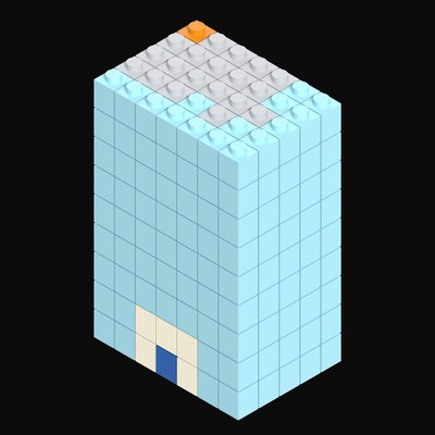 Toy Brick Shopfront Block with Billboard - 3D icon from Toy Brick City