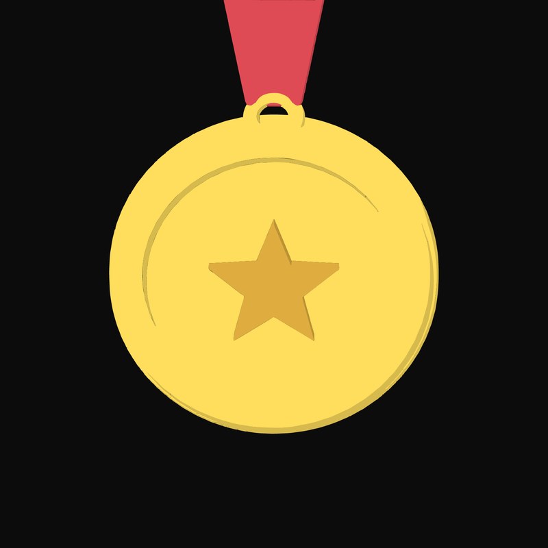 Floating Gold Winner Medal - animated icon from World Cup Football Season - Animated