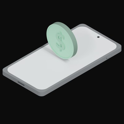 Phone US Dollar Floating - 3D icon from Crypto and World Currency Phone Float