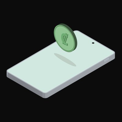 Phone Costa Rican Colon Floating - animated icon from Crypto and World Currency Phone Float