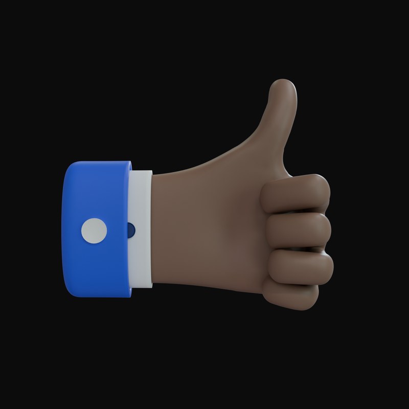 Brown Thumbs Up Business Hand 3D Icon - 3D icon from Business Hand Gestures 3D Icons