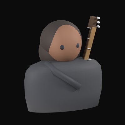 Musician with a Guitar Strap Over the Shoulder - 3D icon from People and Profession Avatars 3D Icons