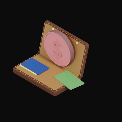 Canadian Dollar Floating Over a Wallet - 3D icon from Crypto & Currency Wallet Float