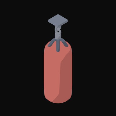 Hanging Heavy Punching Bag Animated Icon - animated icon from Fitness and Gym Equipment Animated Icons