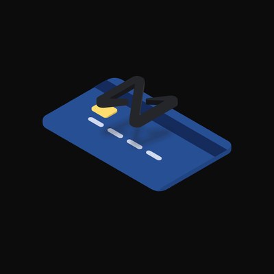 NEAR Floating Over a Credit Card (Back) - animated icon from Crypto & Currency Credit Card Float
