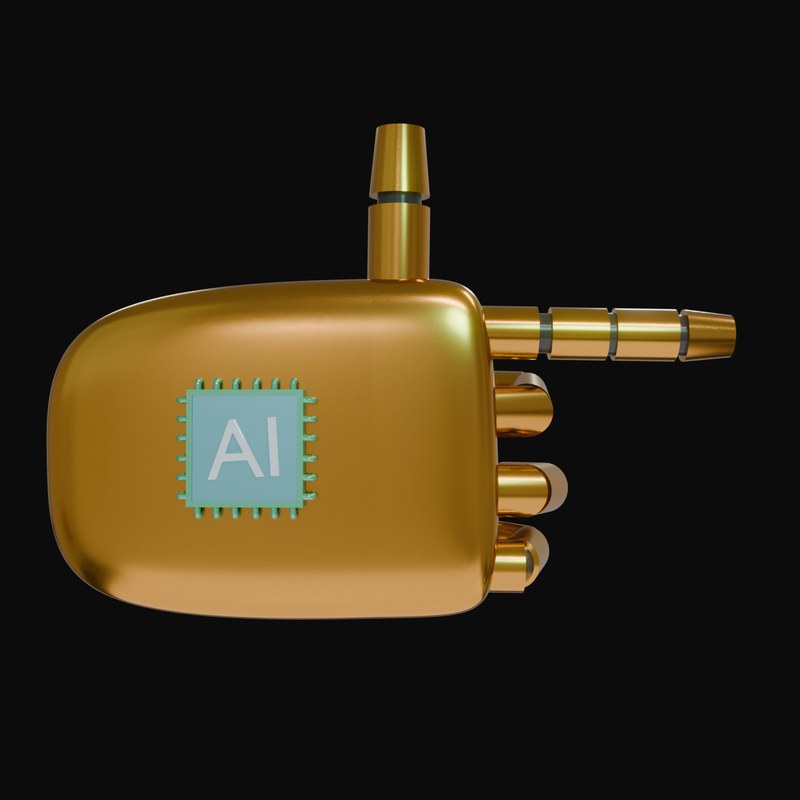 Bronze Pointing Right Robot Hand 3D Icon - 3D icon from Robot Hand Gestures 3D Icons