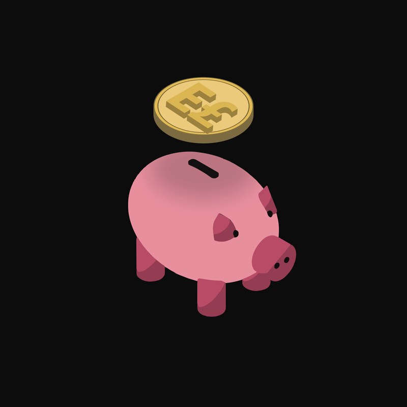 Egyptian Pound Floating Over a Piggy Bank (Back) - animated icon from Crypto & Currency Piggy Bank Float