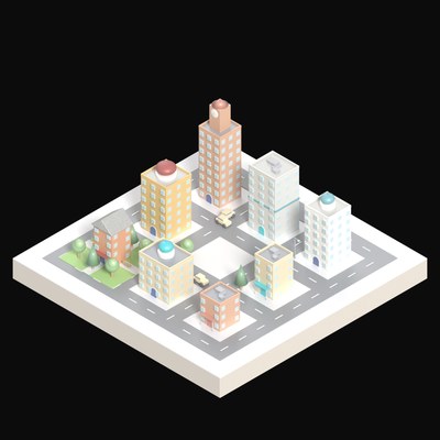 Civic Square - 3D icon from City Scenes