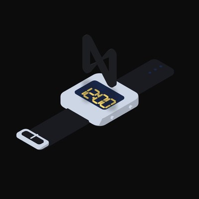 NEAR Floating Over a Watch - illustration from Crypto & Currency Watch Float