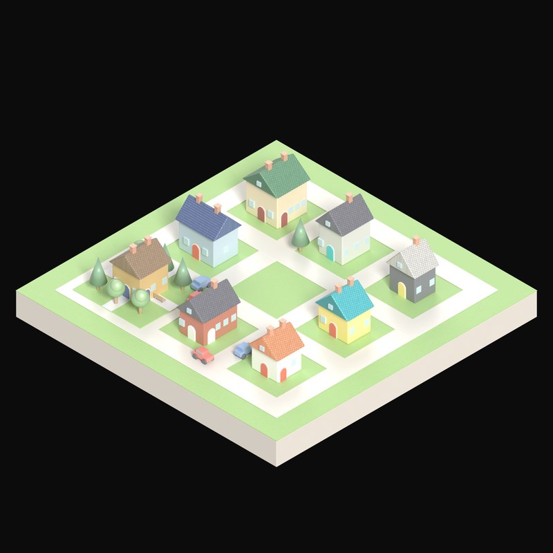 Village Square - 3D icon from City Scenes