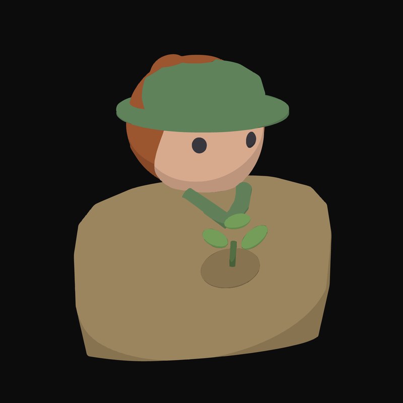 Gardener in a Green Bucket Hat with a Sprig in the Pocket - illustration from People and Profession Avatar Icons