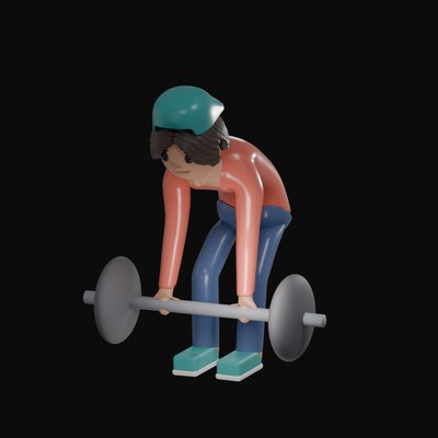 Gym Workout Pose Figures 3D Icons - 20 3D assets