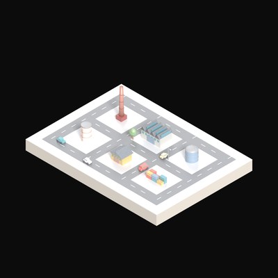 Power Works - 3D icon from Industry and Transport Scenes