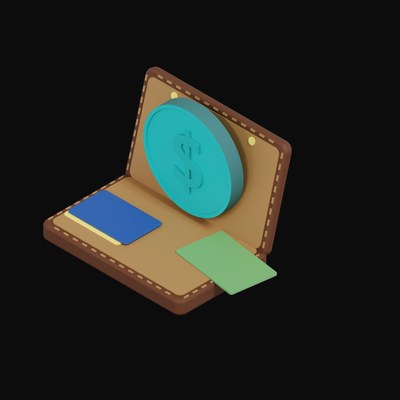 Hong Kong Dollar Floating Over a Wallet - 3D icon from Crypto & Currency Wallet Float