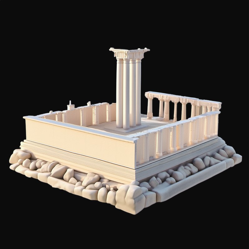 Clay Parthenon - 3D icon from Historic Buildings 3D Clay Icons