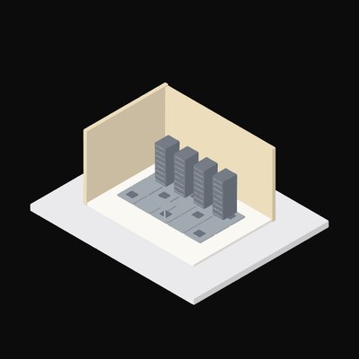 Server Room Rack Row - illustration from Interior Scene Icons