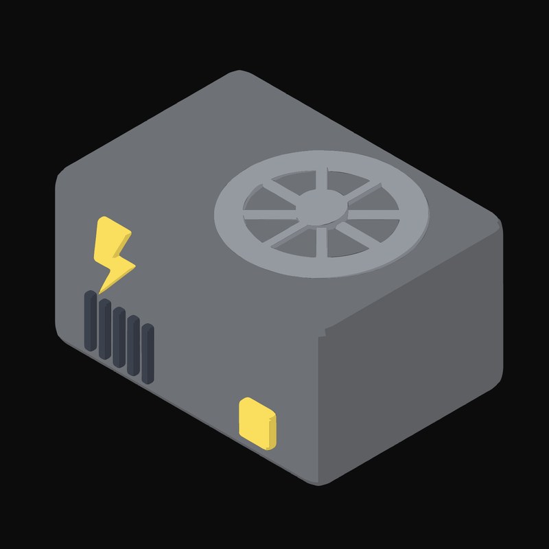 Yellow Switch Power Supply Unit Icon - illustration from Server and Network Hardware Icons