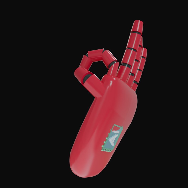 Crimson OK Sign Robot Hand 3D Icon - 3D icon from Robot Hand Gestures 3D Icons