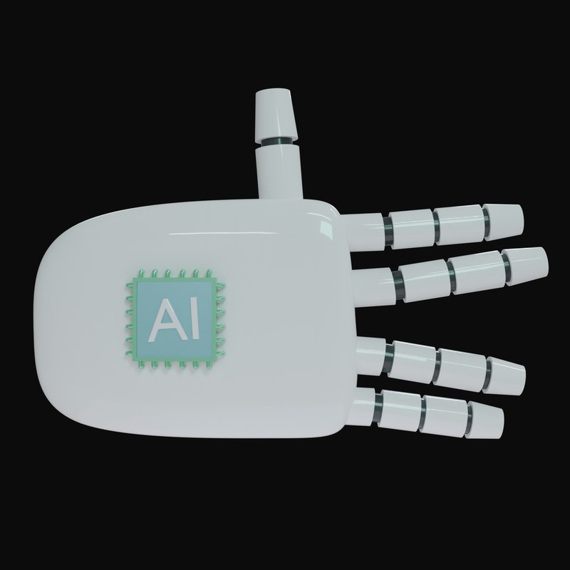 Split Finger Salute Robot Hand 3D Icon - 3D icon from Robot Hand Gestures 3D Icons