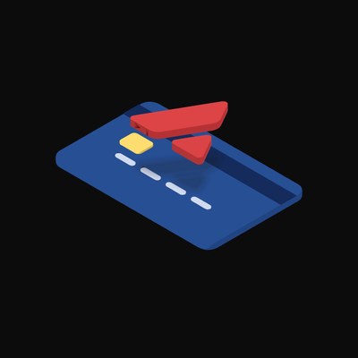 Avalanche Floating Over a Credit Card (Back) - animated icon from Crypto & Currency Credit Card Float