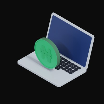 Nigerian Naira Floating Over a Laptop - 3D icon from Crypto & Currency Laptop Float