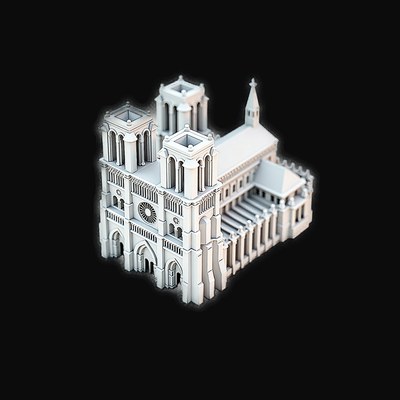 Clay Notre Dame Cathedral 2 - 3D icon from Historic Buildings 3D Clay Icons