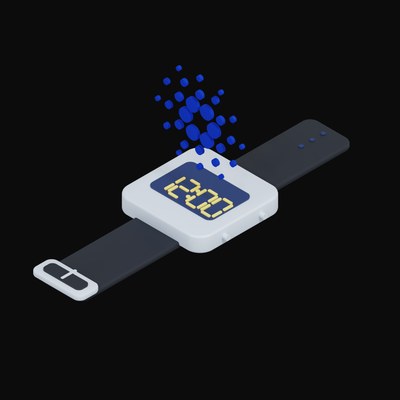 Cardano Floating Over a Watch - 3D icon from Crypto & Currency Watch Float