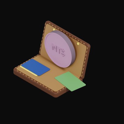 New Taiwan Dollar Floating Over a Wallet - 3D icon from Crypto & Currency Wallet Float