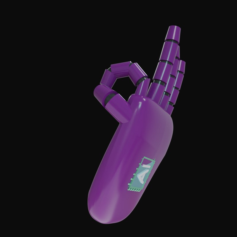 Purple OK Sign Robot Hand 3D Icon - 3D icon from Robot Hand Gestures 3D Icons