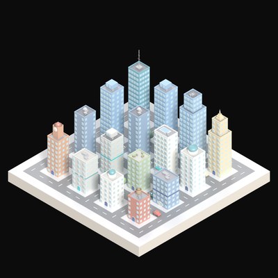 Sky-Rise District - 3D icon from City Scenes
