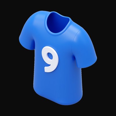 Royal Blue Football Jersey - 3D icon from World Cup Football Season