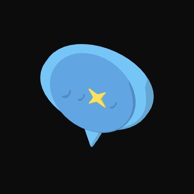 Blue AI Chat Bubble Icon - illustration from AI Interface Symbol Icons