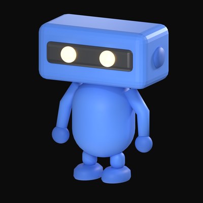 Cobalt Blue Visor Robot 3D Icon - 3D icon from Clay Robot Characters 3D