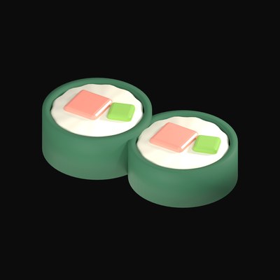 Salmon Maki Sushi 3D Icon - 3D icon from Clay Food 3D