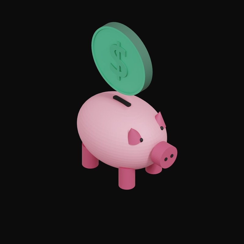 Colombian Peso Floating Over a Piggy Bank - 3D icon from Crypto & Currency Piggy Bank Float