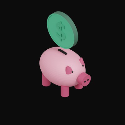 Colombian Peso Floating Over a Piggy Bank - 3D icon from Crypto & Currency Piggy Bank Float
