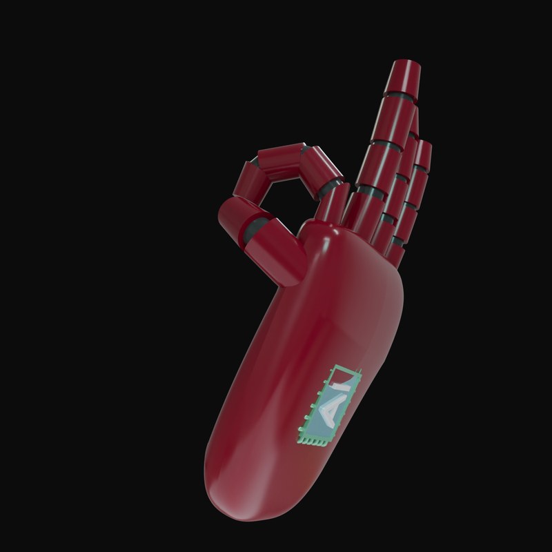 Burgundy OK Sign Robot Hand 3D Icon - 3D icon from Robot Hand Gestures 3D Icons