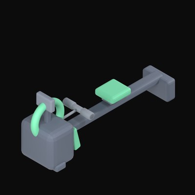 Indoor Rowing Machine - 3D icon from Fitness and Gym Equipment 3D Icons