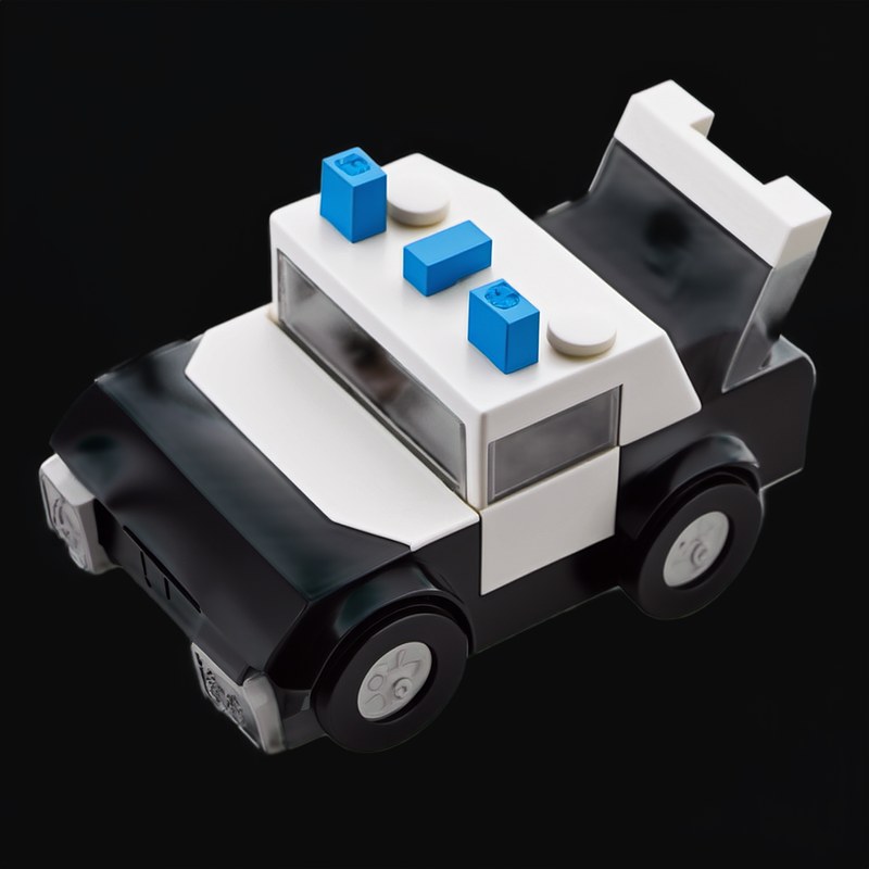 Toy Brick Police Car - Clay 3 - 3D icon from Toy Brick Vehicles - Clay