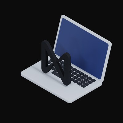 NEAR Floating Over a Laptop - 3D icon from Crypto & Currency Laptop Float
