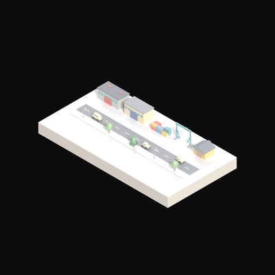 Logistics Park - 3D icon from Industry and Transport Scenes
