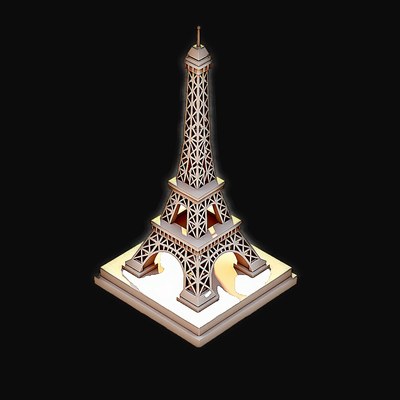Clay Eiffel Tower 3 - 3D icon from Historic Buildings 3D Clay Icons