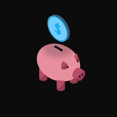 Argentine Peso Floating Over a Piggy Bank - animated icon from Crypto & Currency Piggy Bank Float