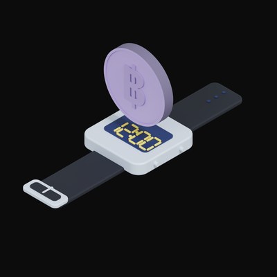 Thai Baht Floating Over a Watch - 3D icon from Crypto & Currency Watch Float