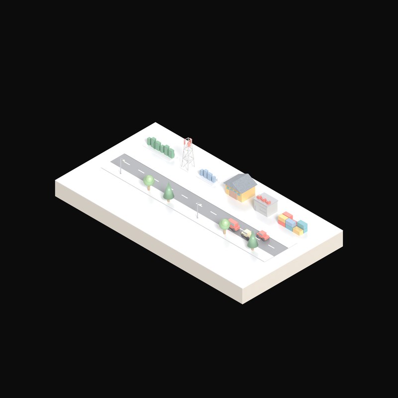 Street Fibre Cabinets - 3D icon from Isometric AI Infrastructure Scenes
