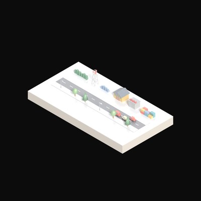 Street Fibre Cabinets - 3D icon from Isometric AI Infrastructure Scenes
