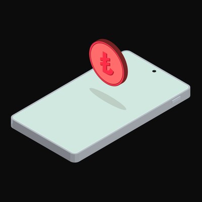 Phone Turkish Lira Floating - animated icon from Crypto and World Currency Phone Float